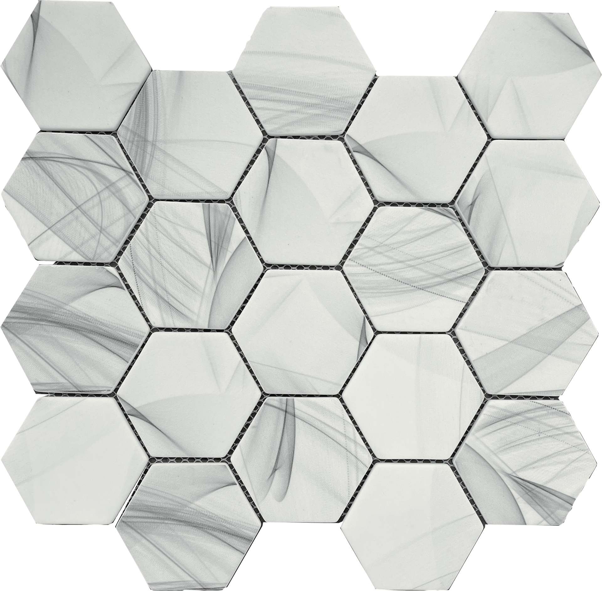 Geometric Kromatica Tech mosaic tile with a modern blend of tones and textures for walls or accents