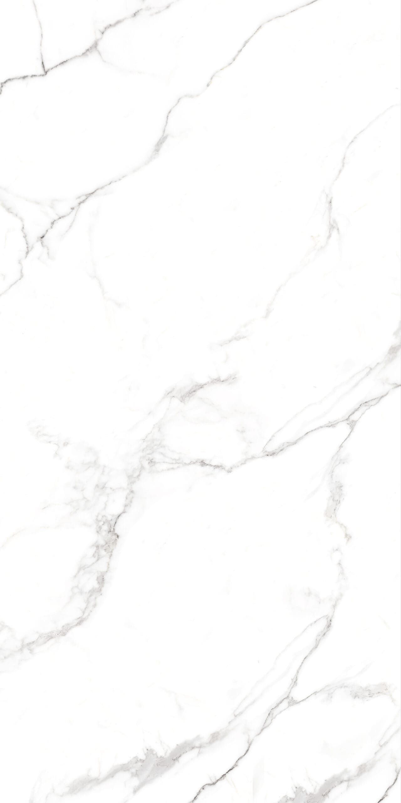 Bright white marble-look tile from the Marma collection for a clean, polished look