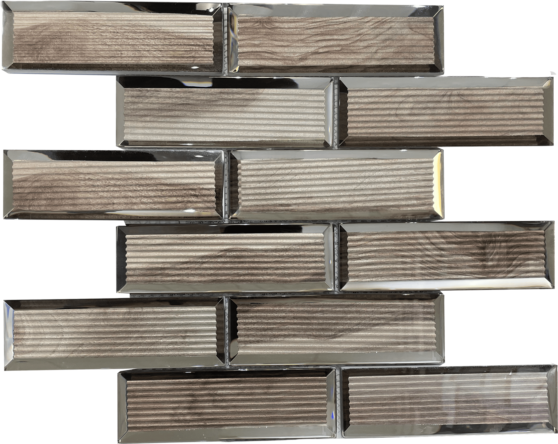 Metro Legno Amber mosaic tile with warm wood tones for rustic-modern wall styling