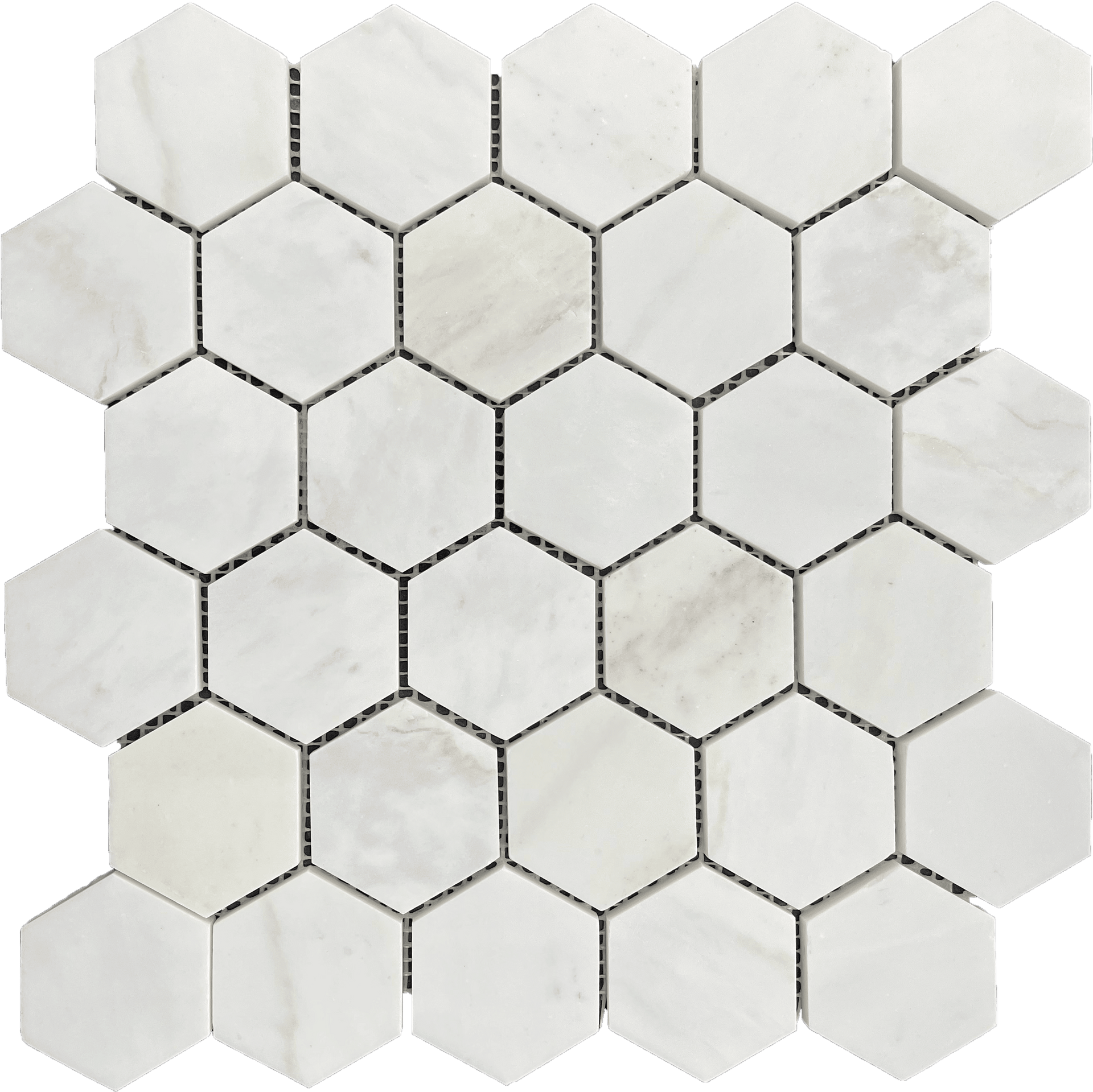 Milos Hex Smooth mosaic tile in soft tones and sleek finish for clean wall designs