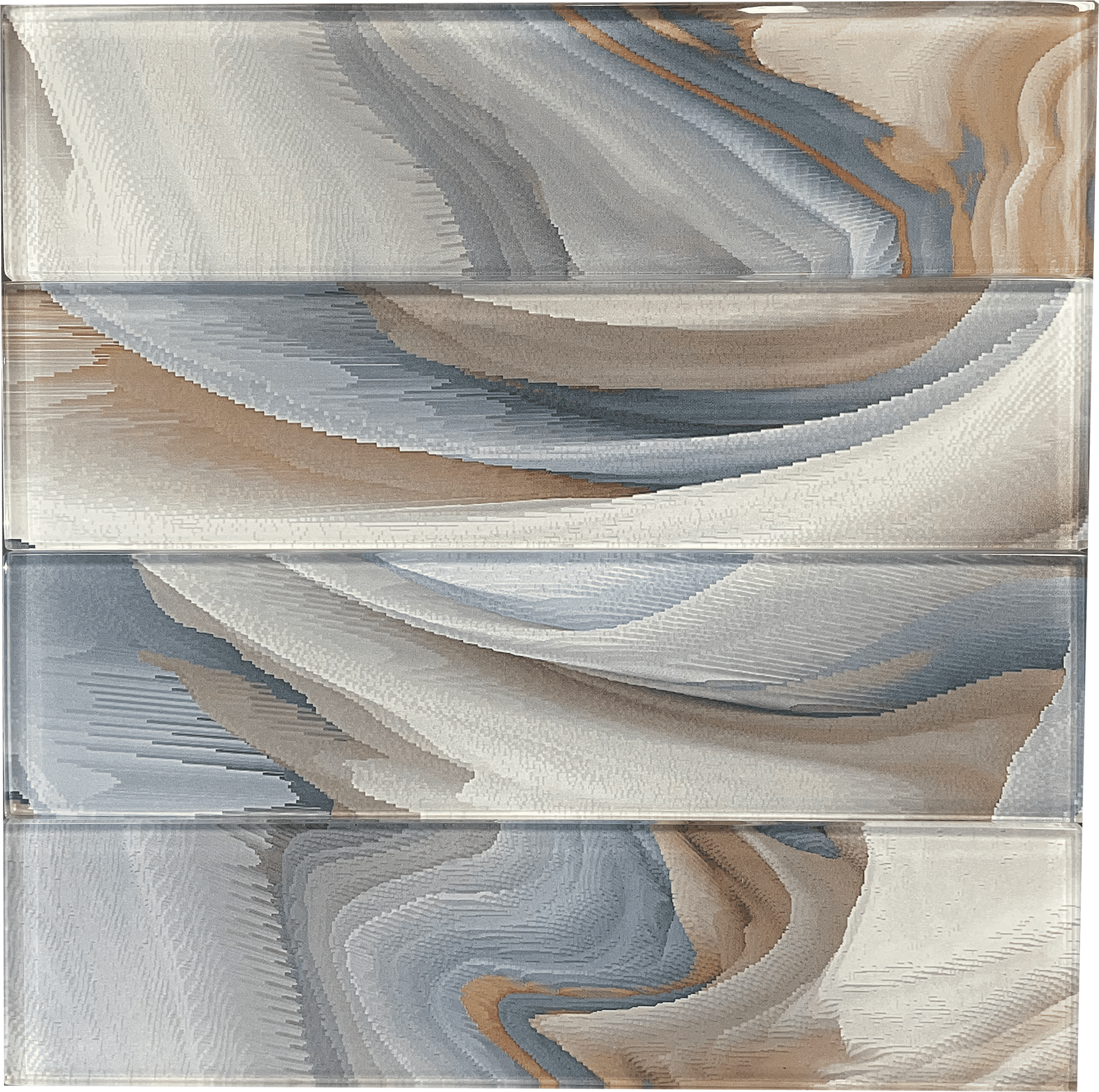 Cool blues and soft whites ripple through the Ocean Breeze mosaic, echoing tranquil coastal vibes.