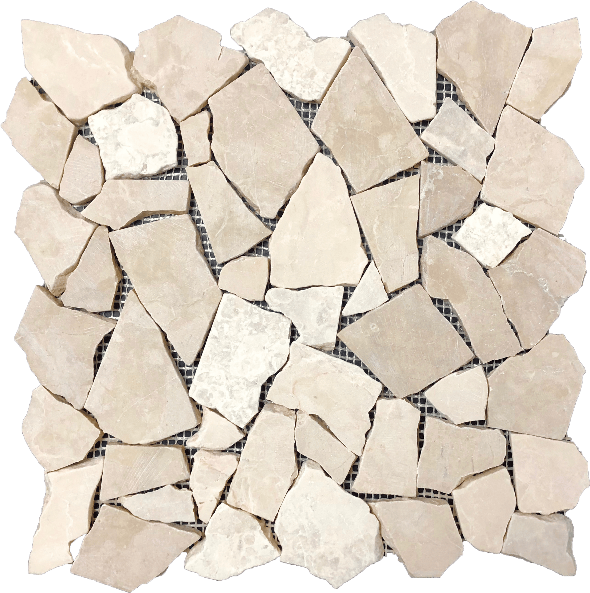 Pietra Almond mosaic lends warm sandy hues and natural texture to any surface.