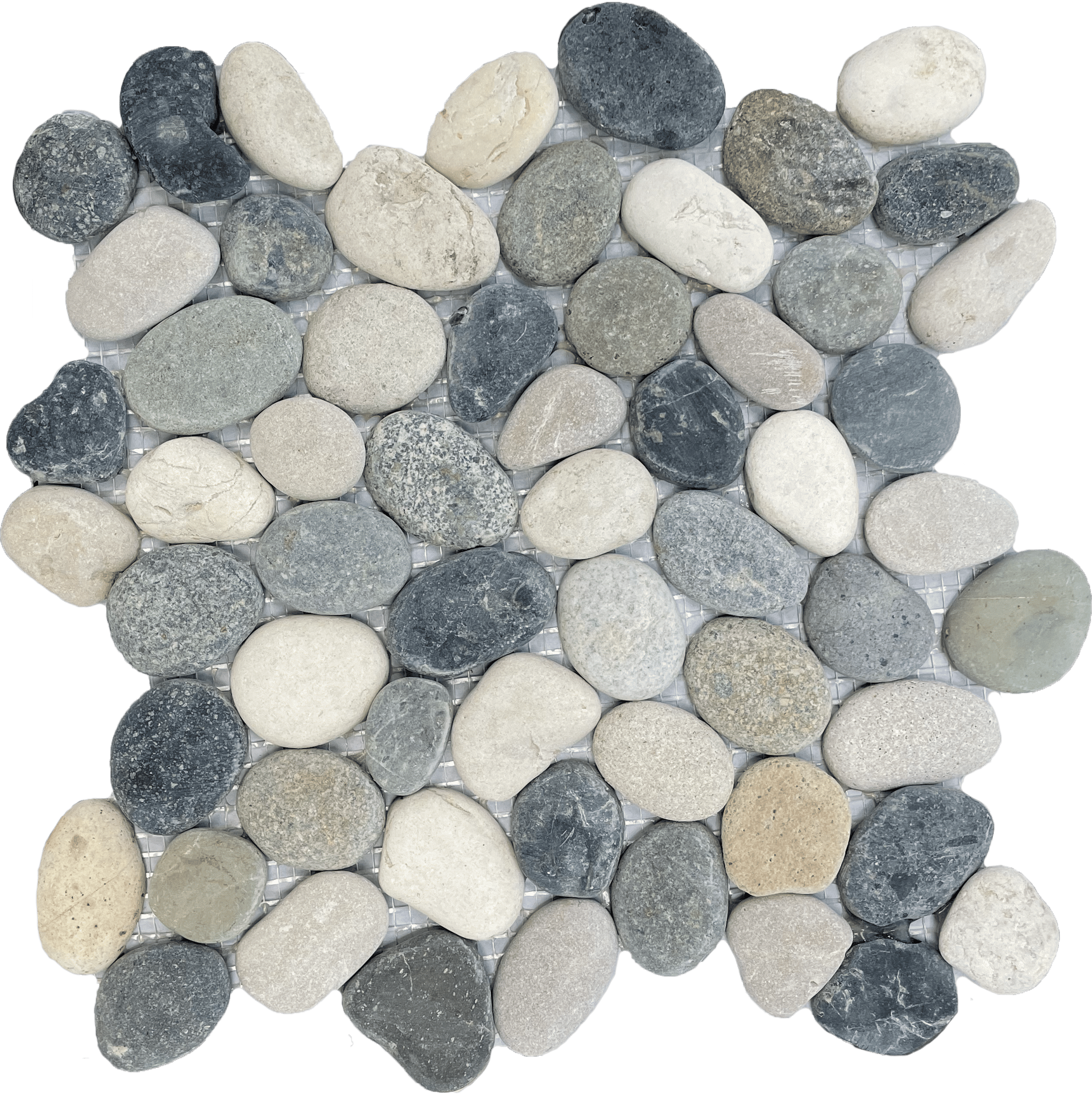 Raja Ampat Pebble mosaic showcases smooth river stone tones for serene flooring.