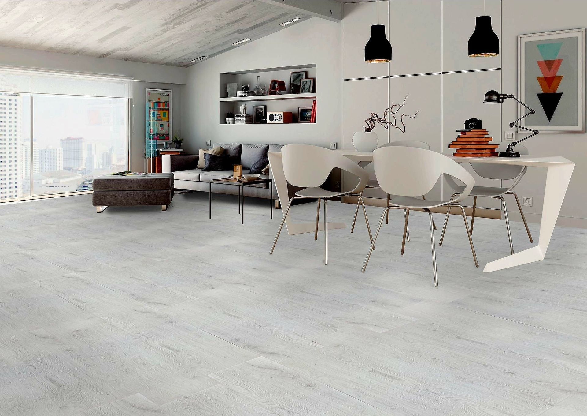 Rich-toned Ripley porcelain tile designed to mimic real wood with added durability