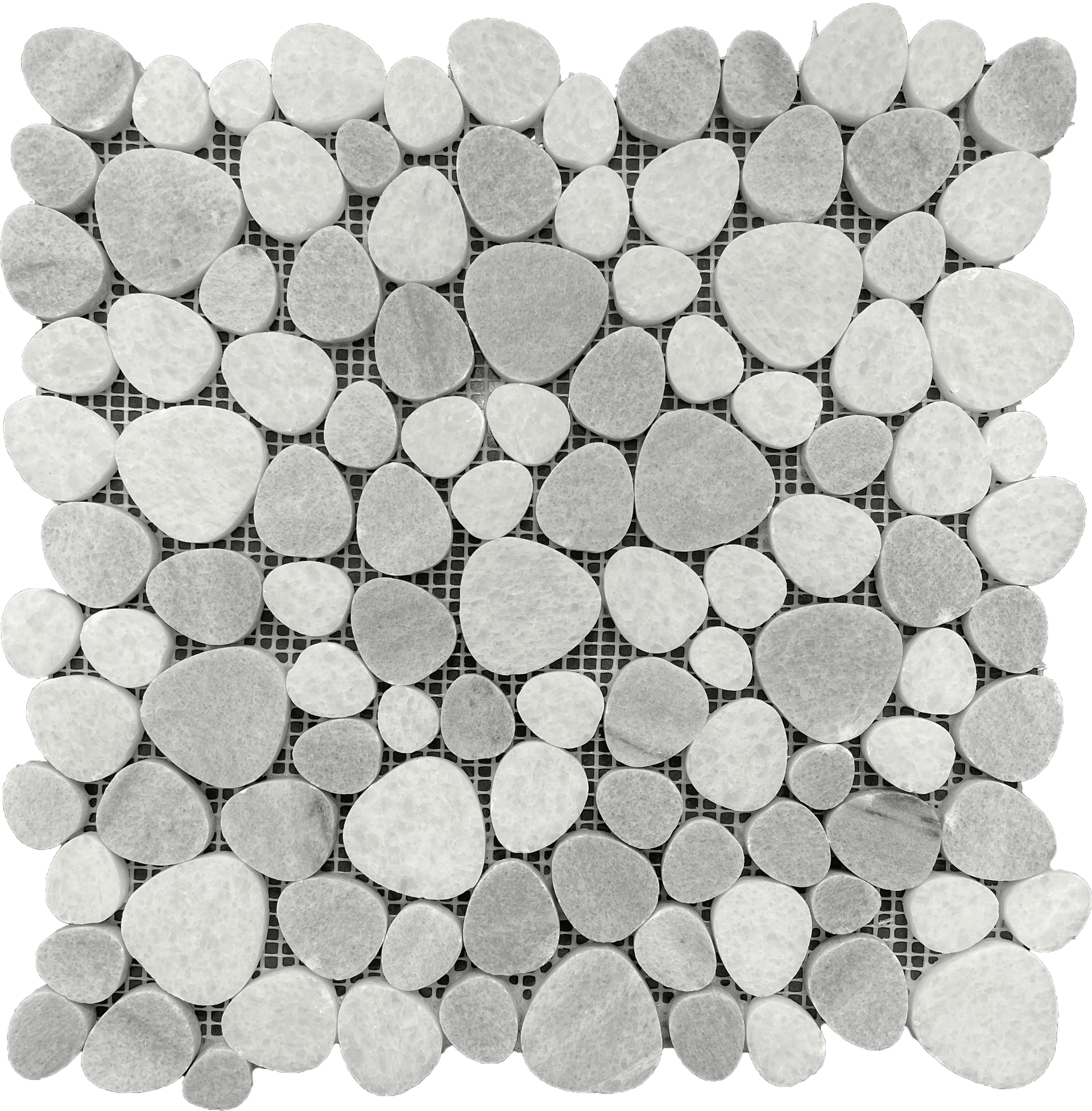 Smokey Hearts Marble mosaic delivers gentle stone texture and heart shapes for a soft, romantic finish.