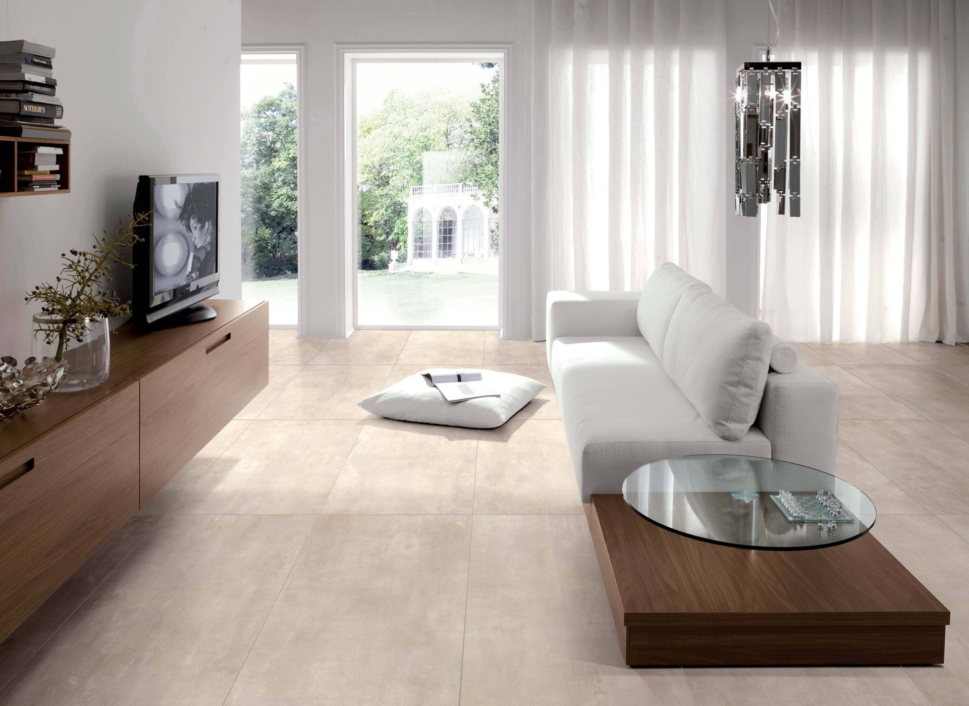 Neutral beige matte tile from the Smot collection for classic interior styles