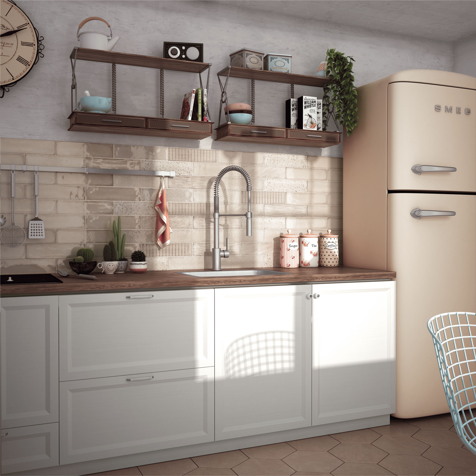 Warm cream ceramic tile from the Splendours series, ideal for wall applications