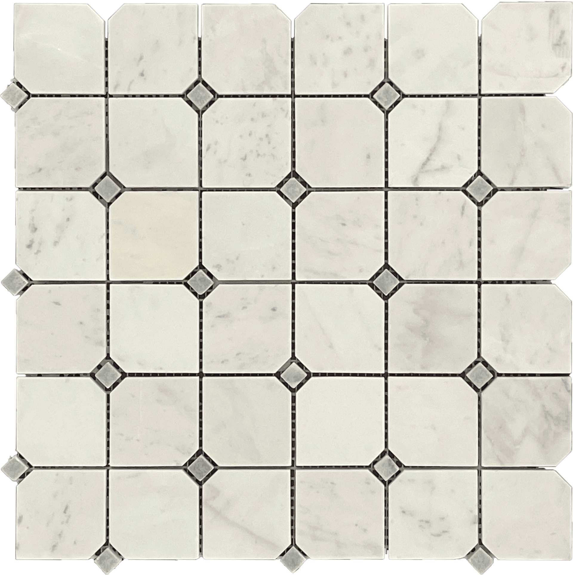 Clean white square mosaic tile from the Sterling line, great for timeless wall design