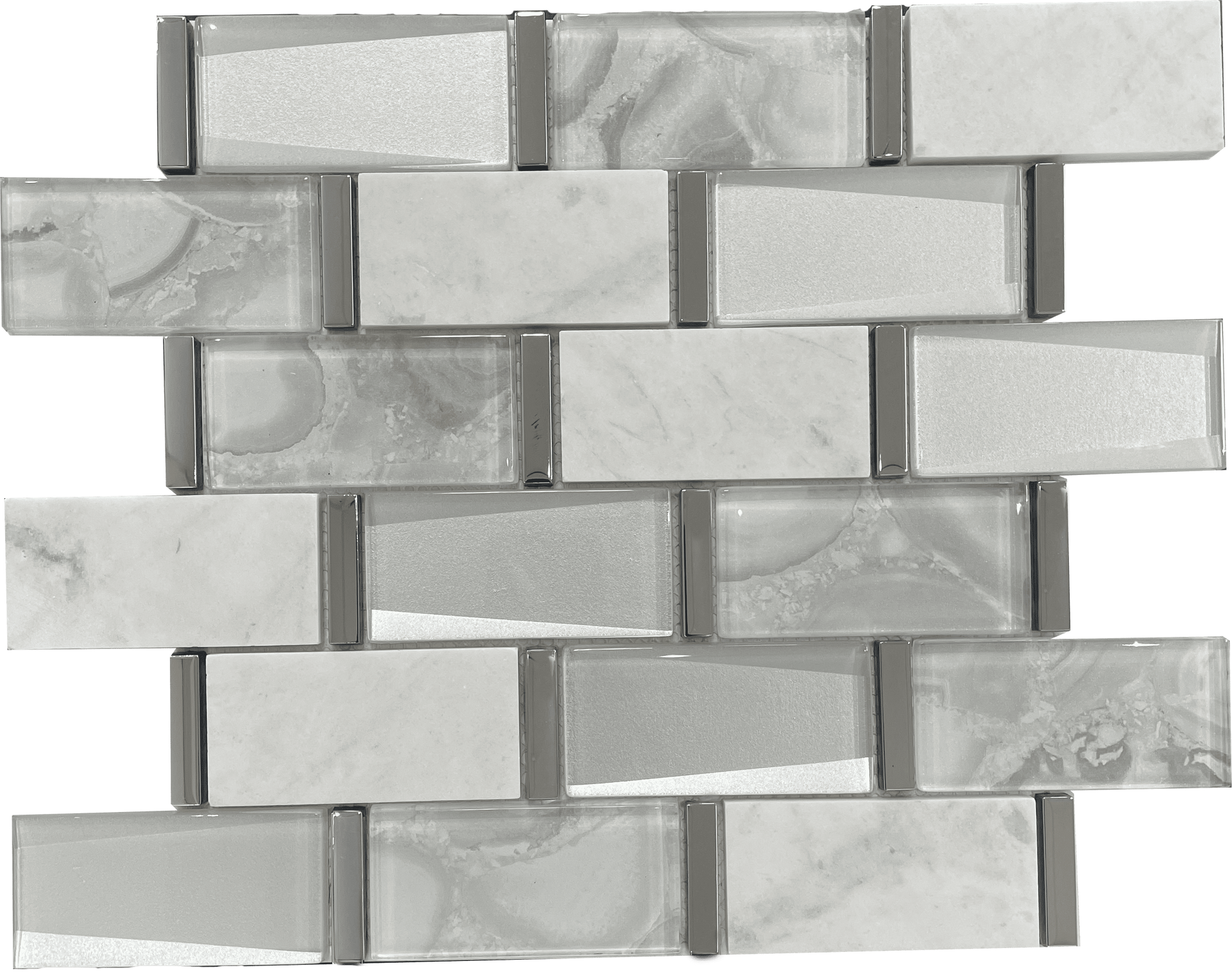 Light-toned Tribeca mosaic tile with a clean, urban aesthetic for backsplashes or bathroom walls