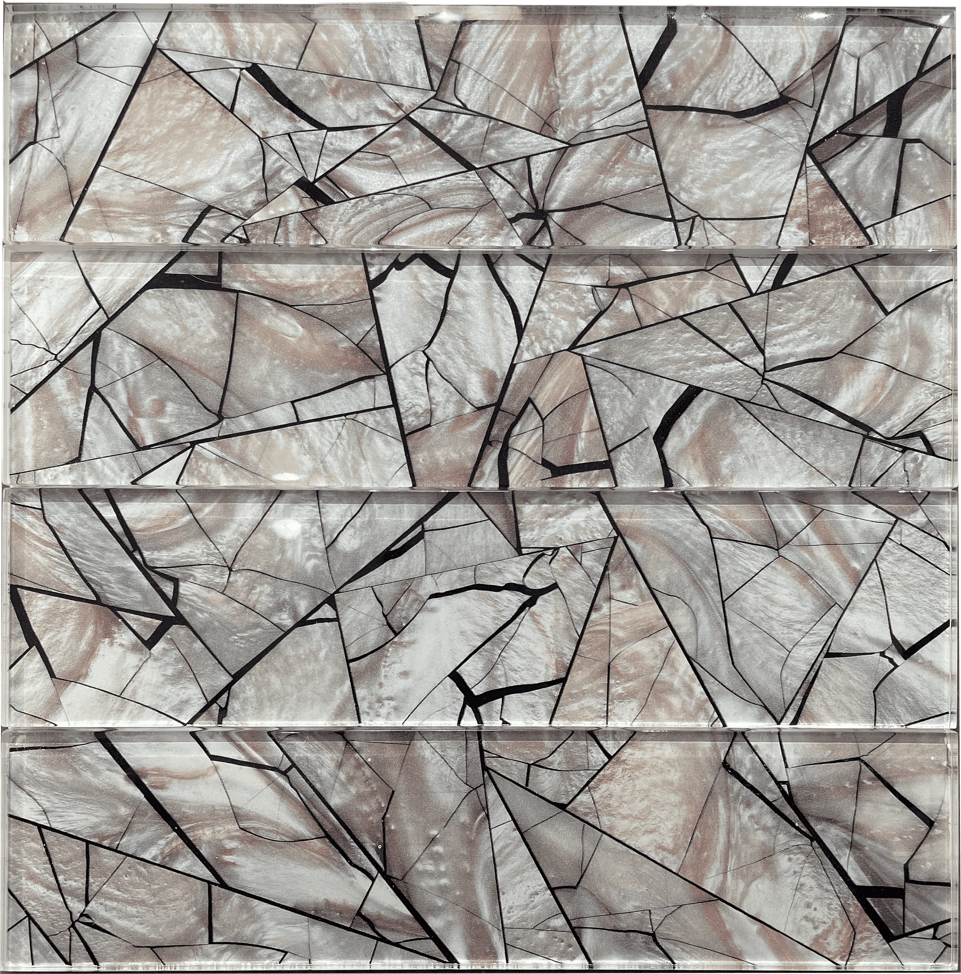Unique shattered glass mosaic tile from the Vienna line, ideal for bold modern decor