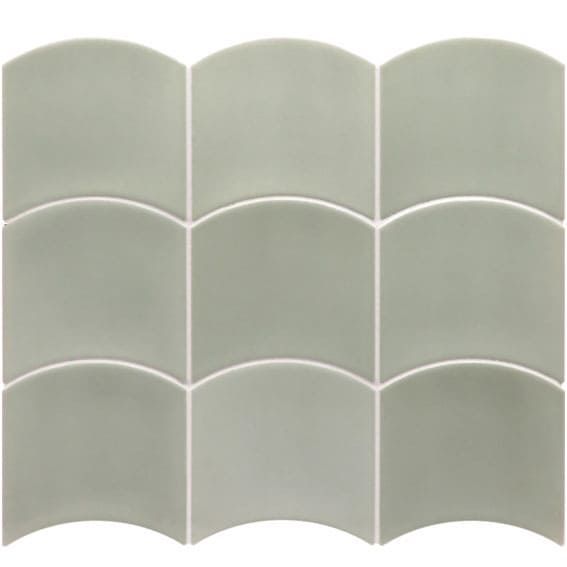 Warm green ceramic wall tile from the Wave collection, ideal for modern interiors