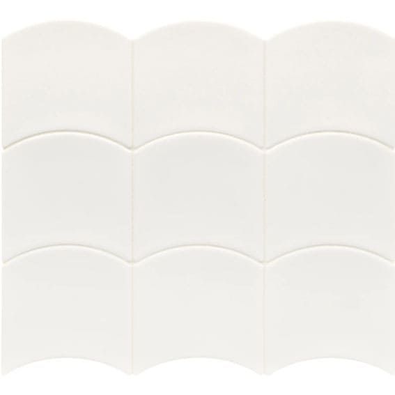 Classic white wall tile from the Wave collection, perfect for versatile, clean designs