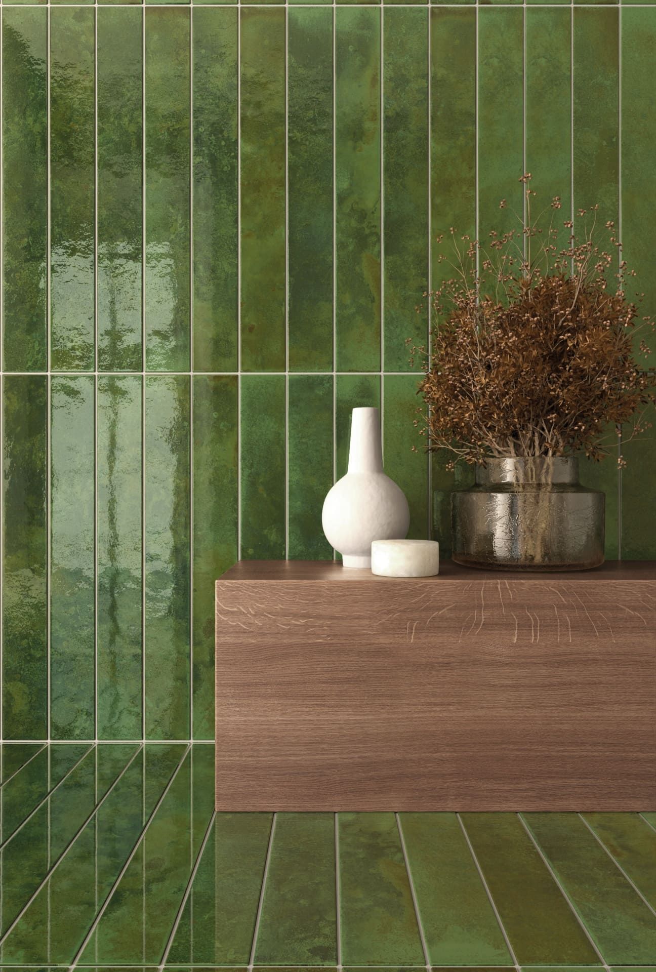 Bali Green tile with mossy hues for organic-inspired tile installations