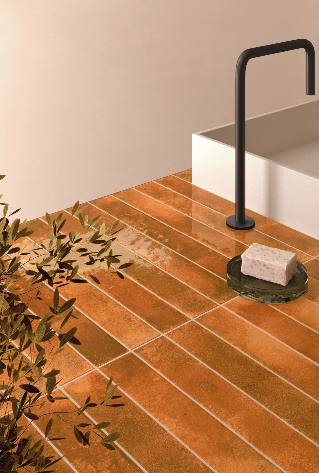 Bali Ginger tile brings warm, rustic tones to floors or vertical surfaces