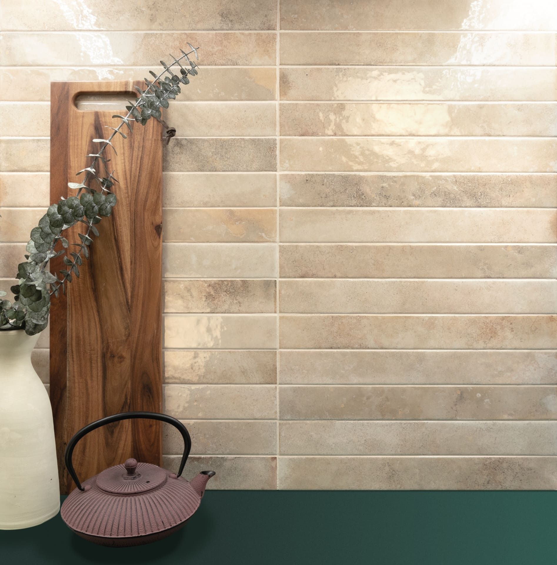 Bali Almond tile with creamy finish, ideal for warm and neutral tile schemes