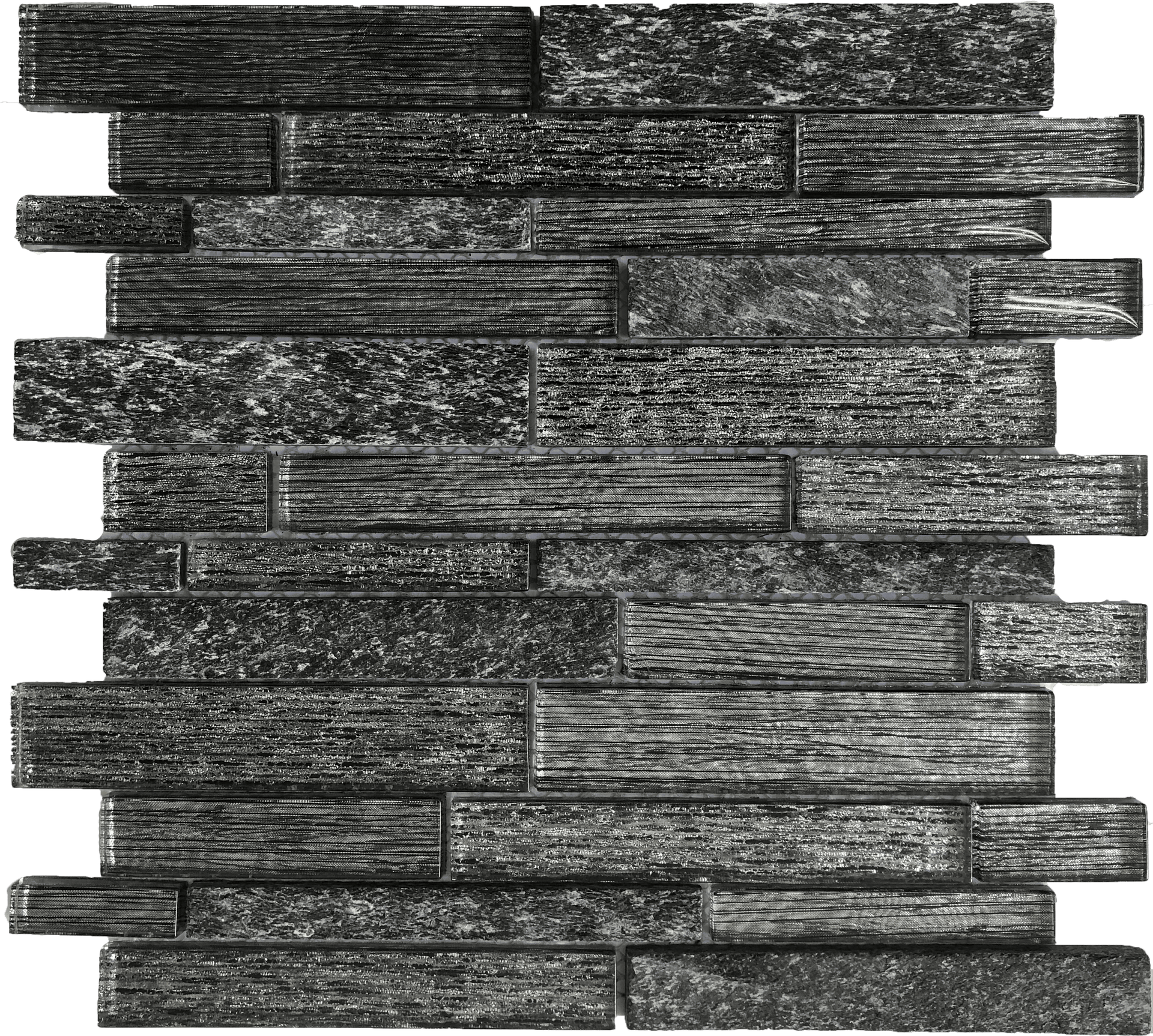 Black Forest tile featuring deep veining and rich black tones, perfect for moody kitchen or bath accents.