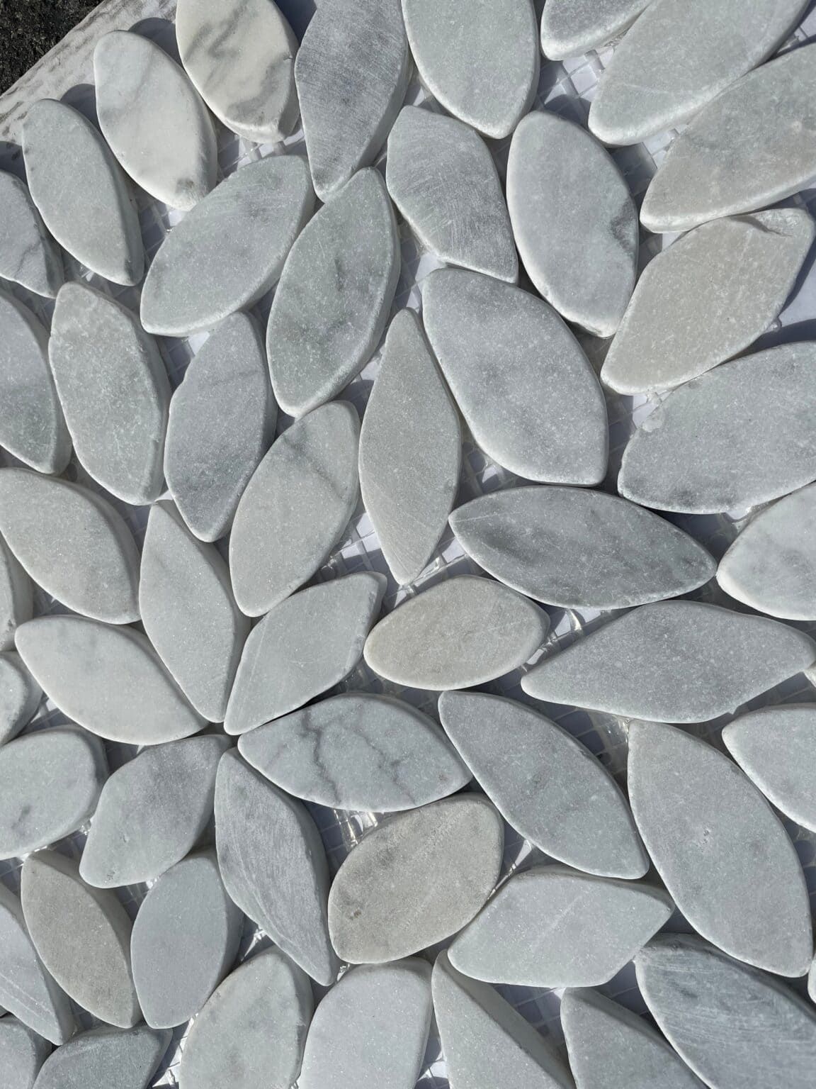 Carrara Florentina mosaic in natural marble, ideal for luxury interiors from tile and stone depot.