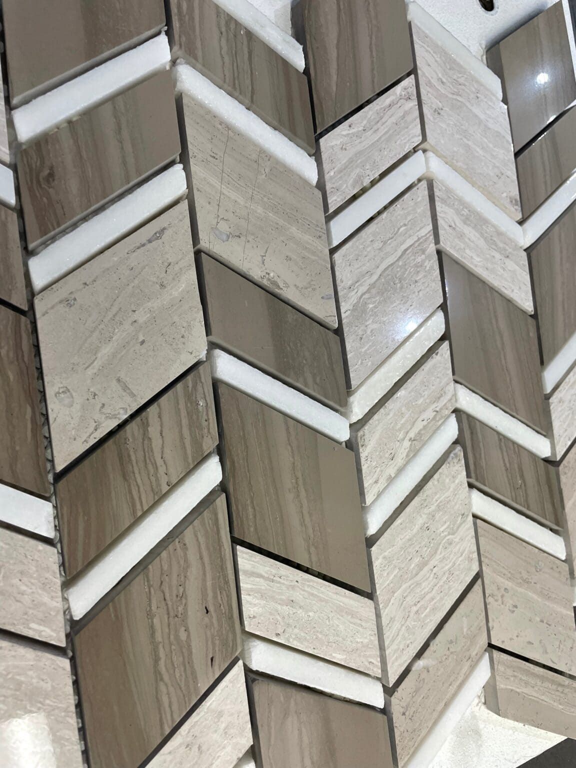 Chelsea Wood Grey mosaic tile featuring wood-look gray tones, perfect for contemporary floor applications.