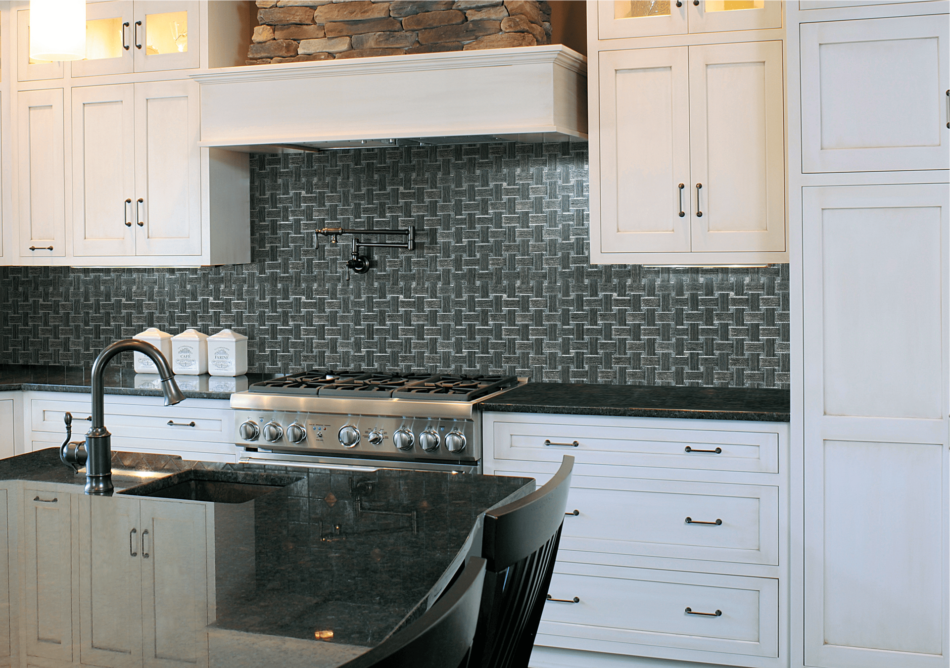 Modern kitchen tile backsplash from mosaic tile depot, perfect for stylish and easy-to-clean upgrades.

