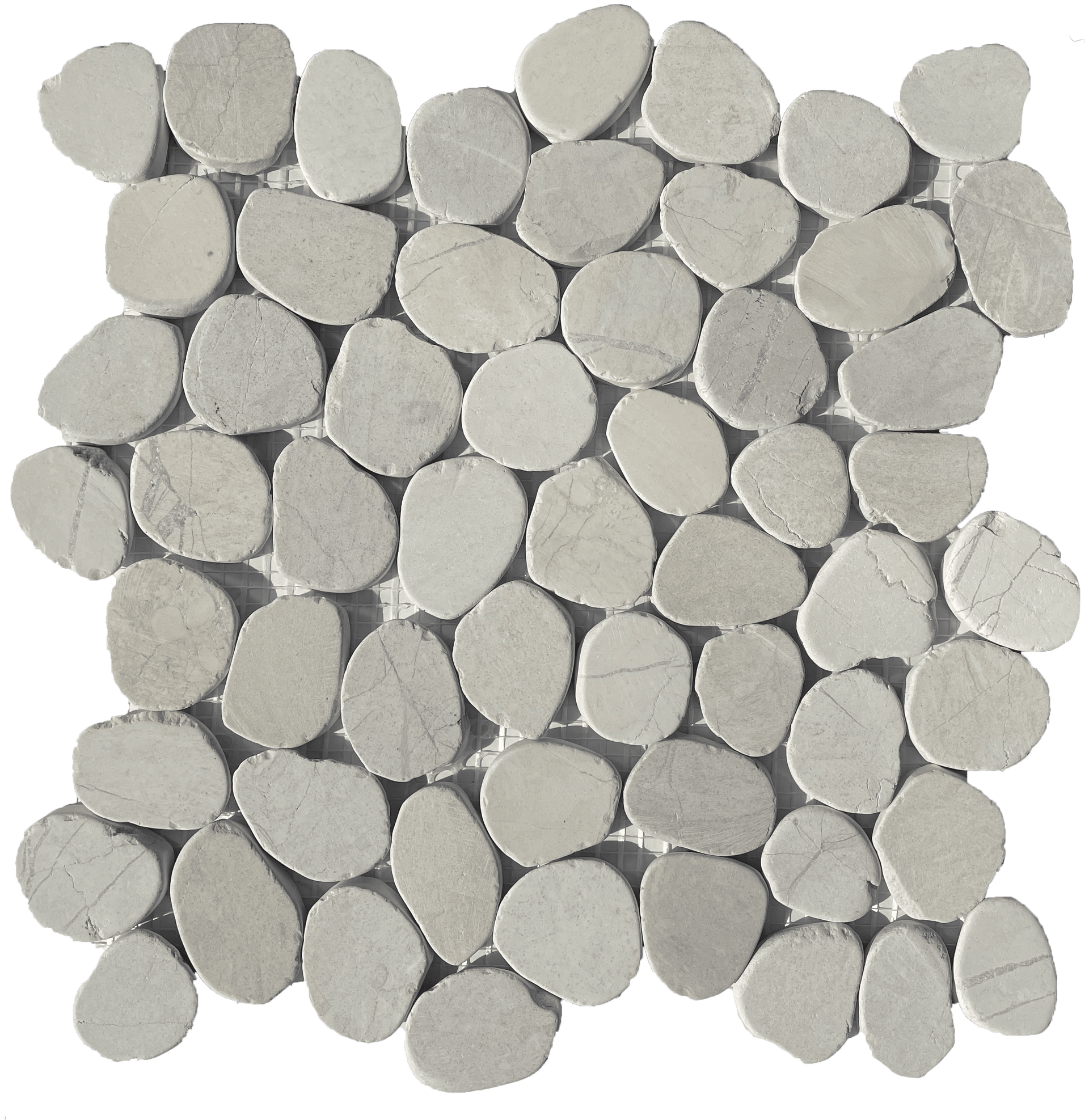 Lovina sliced round pebble mosaic with organic texture for natural-inspired designs