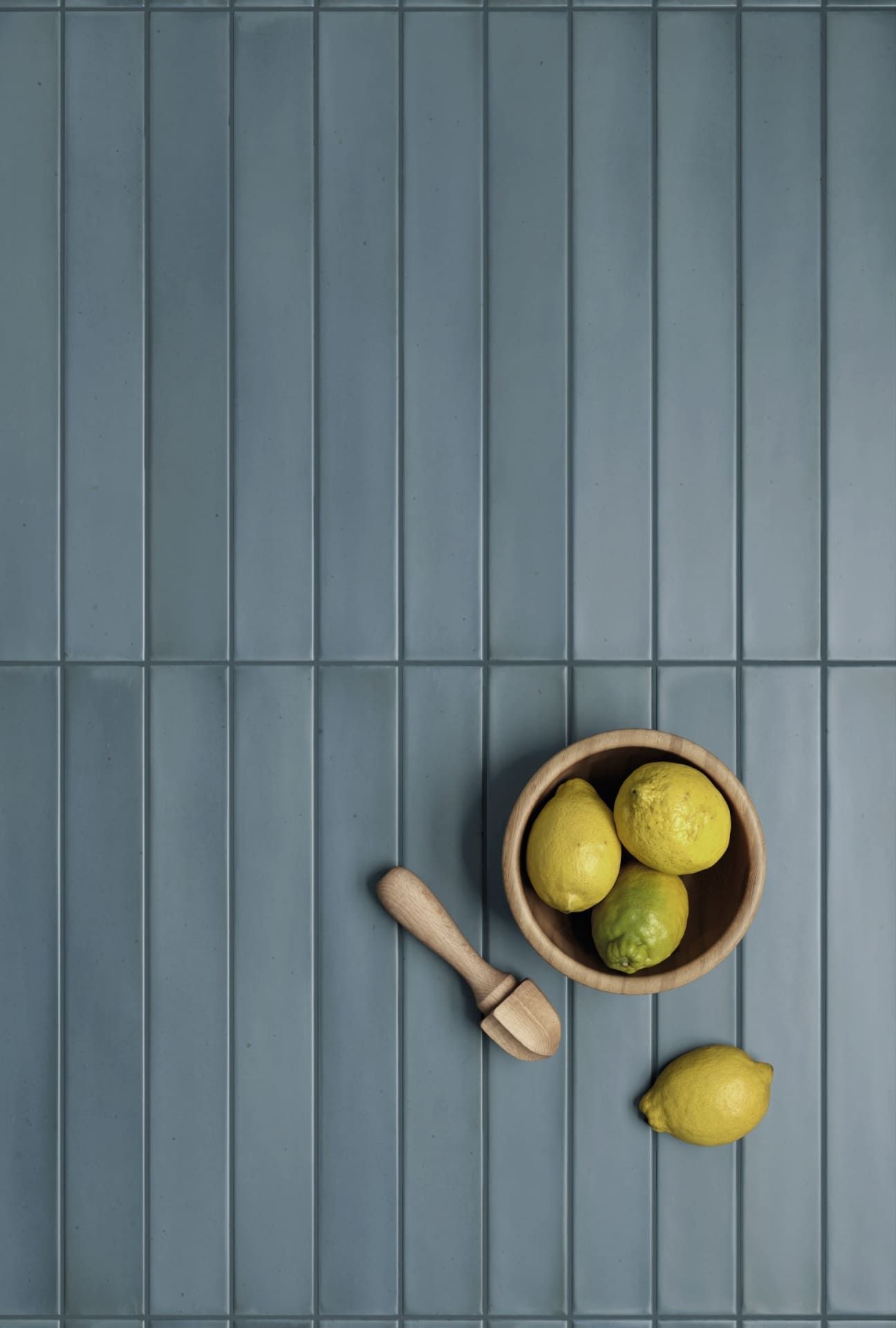 Massimo Smoke Blue tile with a moody finish, ideal for bold tile styling