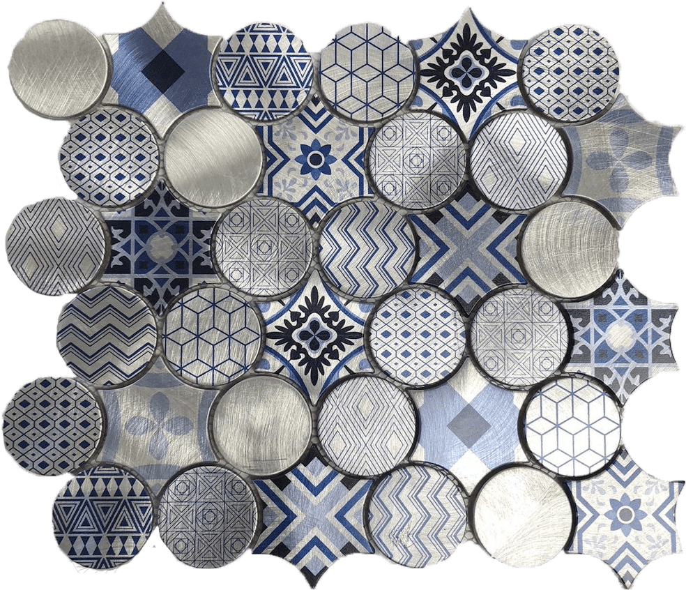 Metallic Rhapsody mosaic tile brings dramatic shimmer and texture to any space