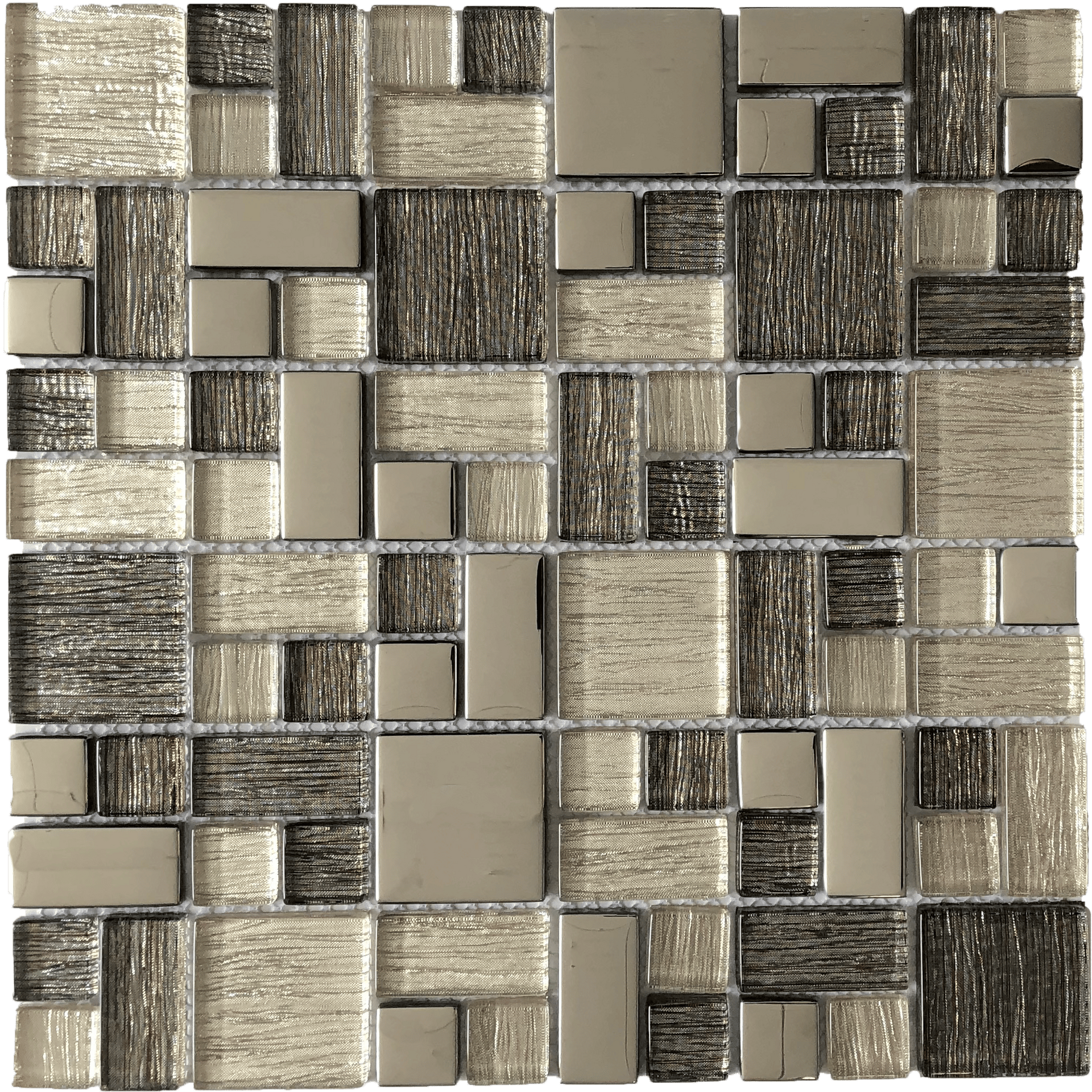 Pacenza Urbano mosaic adds urban sophistication with structured stone pattern.