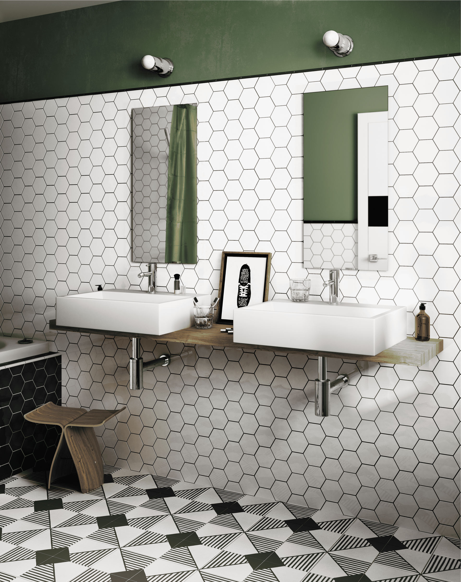White matte hexagonal tile perfect for modern minimalist wall and floor designs