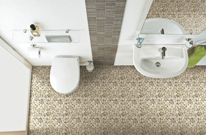 Textured stone mosaic tile from the Tivoli series, perfect for earthy, natural-inspired interiors