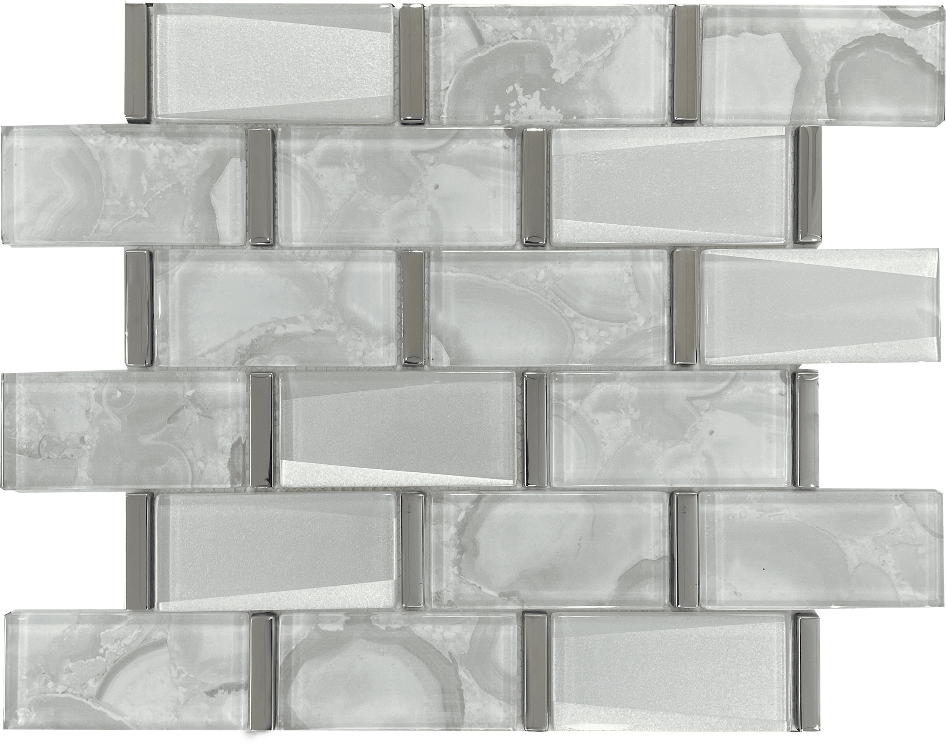 Metallic-inspired argento mosaic from the Tribeca series, ideal for bold and modern interiors