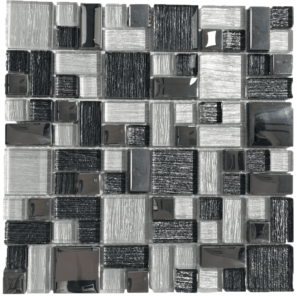 Urbano variant of the Udine mosaic, featuring a contemporary, glossy finish and urban style