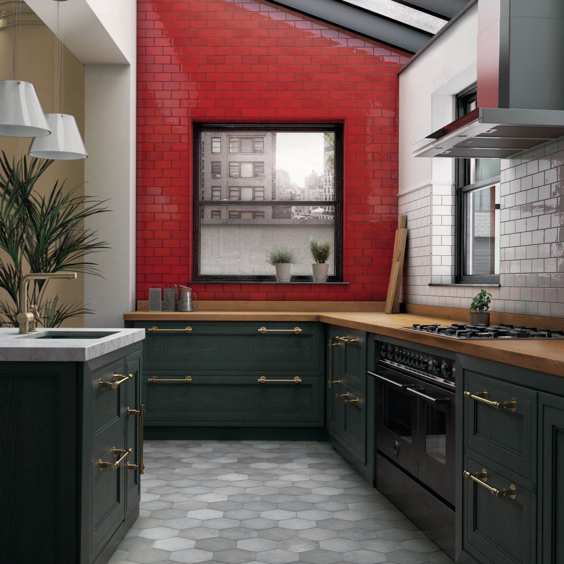 Village Volcanic Red tile with rich earth tones perfect for bold interiors
