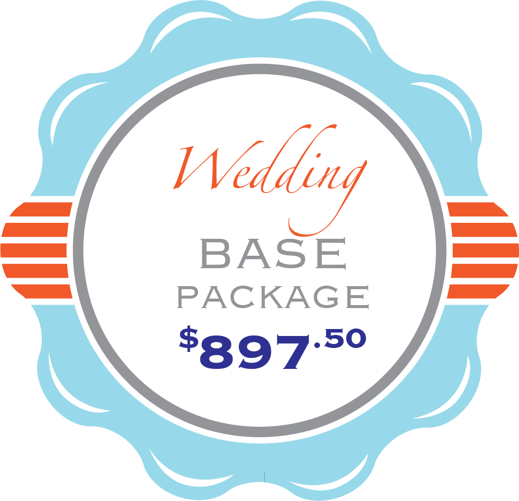 A wedding base package costs $ 895.00