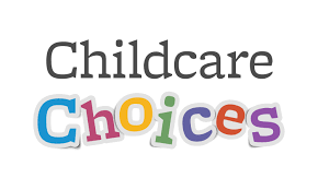 A colorful logo for childcare choices on a white background.