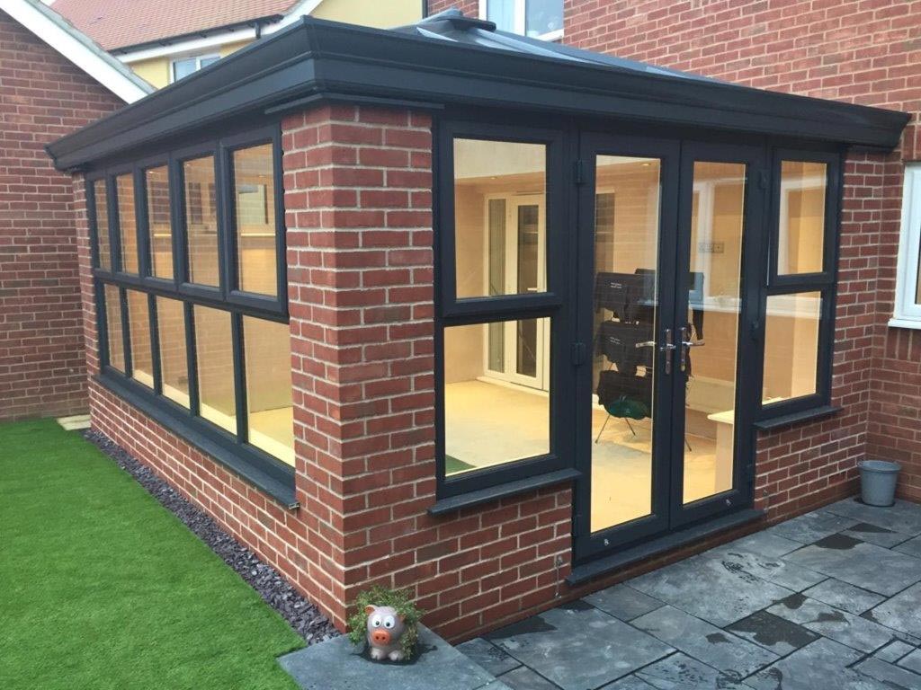 Brick Orangery with Sleek Black Trim in Great Yarmouth, Norfolk