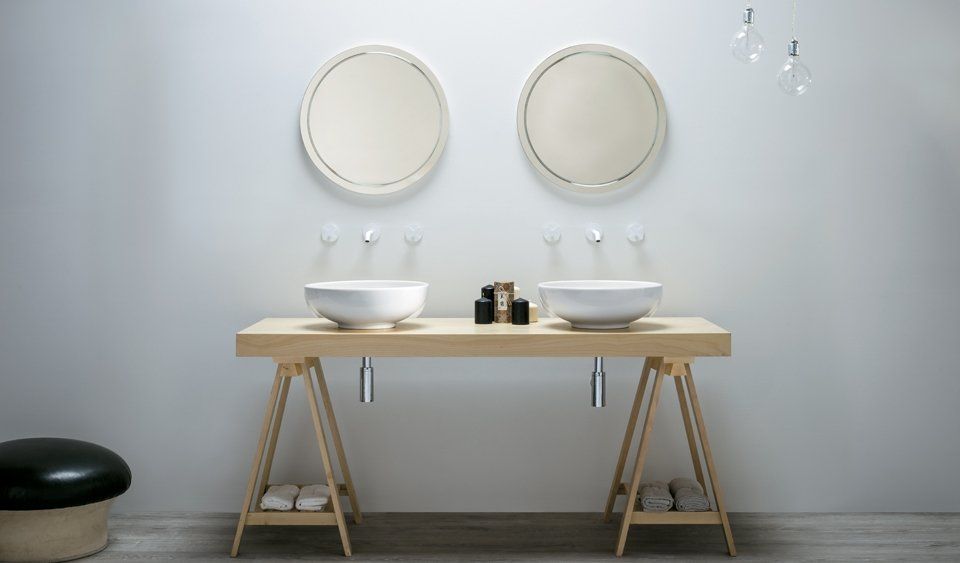 Doppio lavabo da appoggio