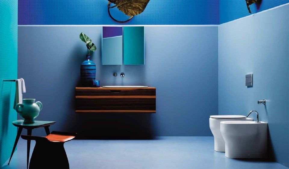 Rivestimenti bagno in toni del blu