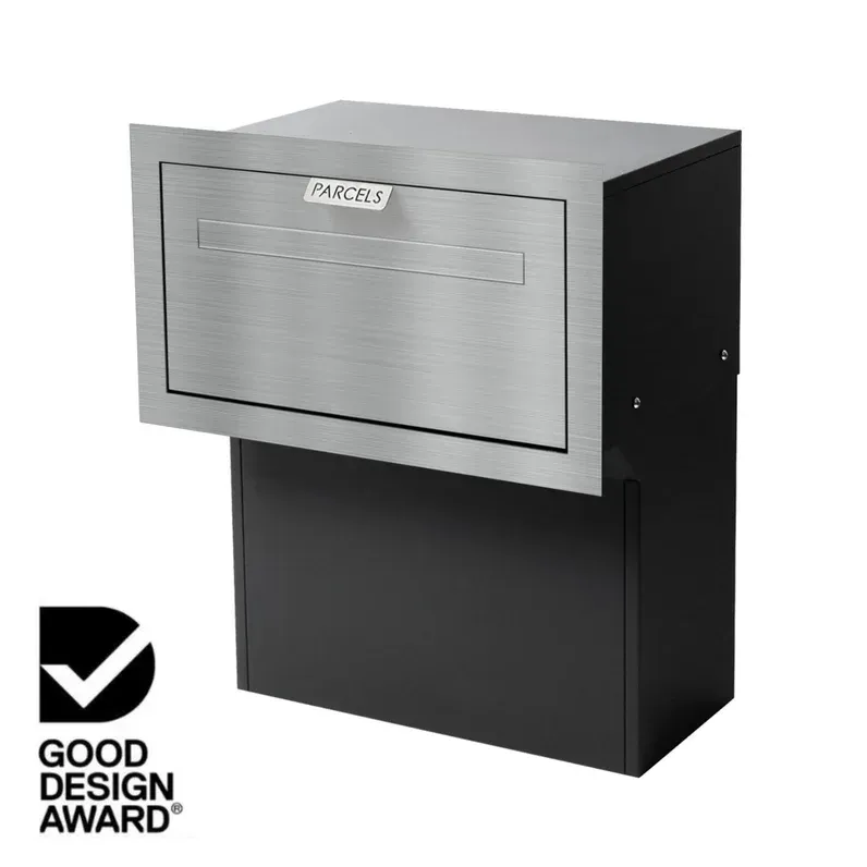 Geneva Parcel Fence/Brick Letterbox - Stainless Steel - Black — Quality Fences 4 U in Gympie, QLD
