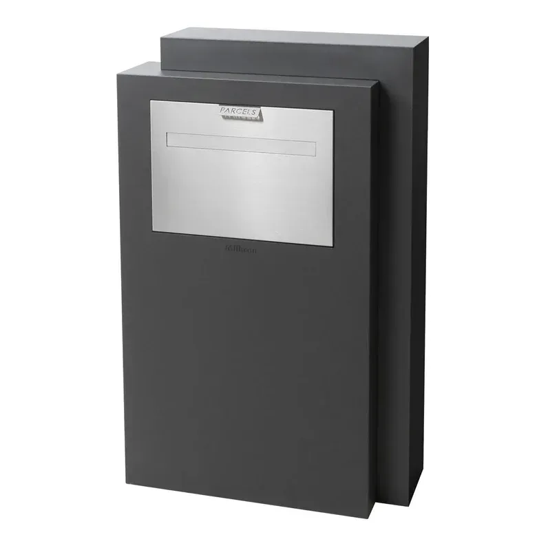 Monte Carlo Parcel Pillar Letterbox - Charcoal — Quality Fences 4 U in Gympie, QLD