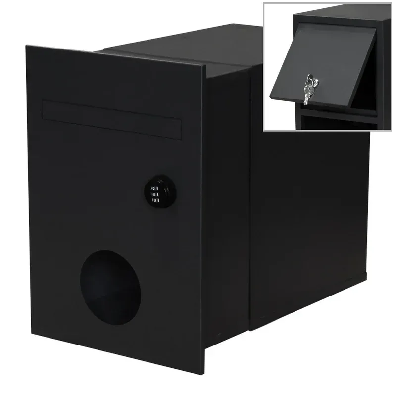 Monza Parcel Brick Front Open Letterbox - Black — Quality Fences 4 U in Gympie, QLD