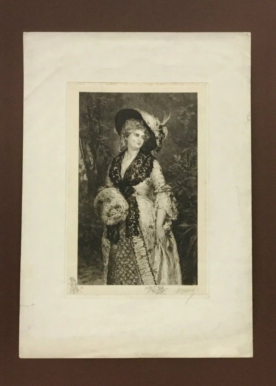 ritratto in una stampa antica originale