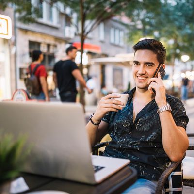 Man Talking to Phone