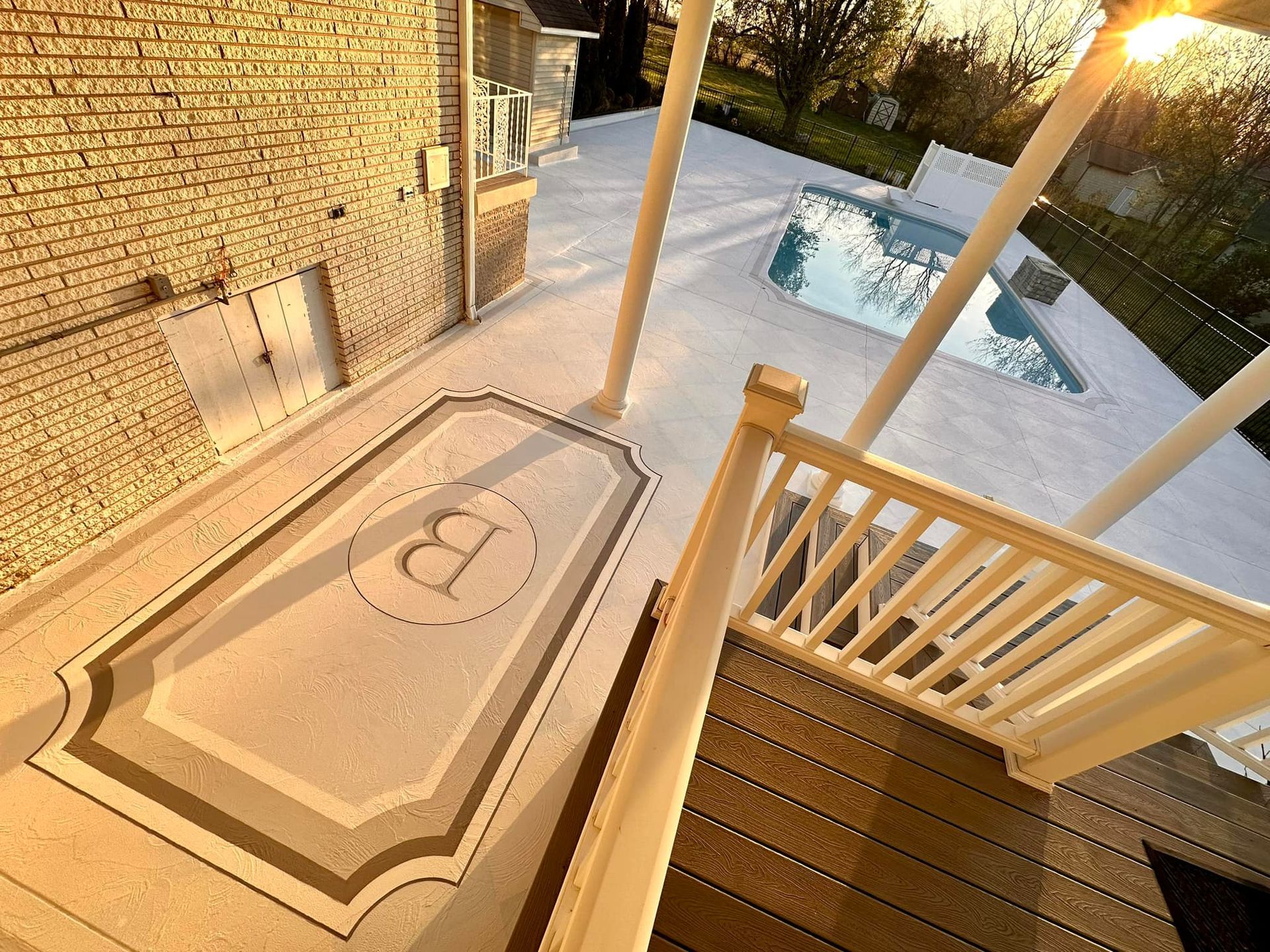 custom concrete pool deck