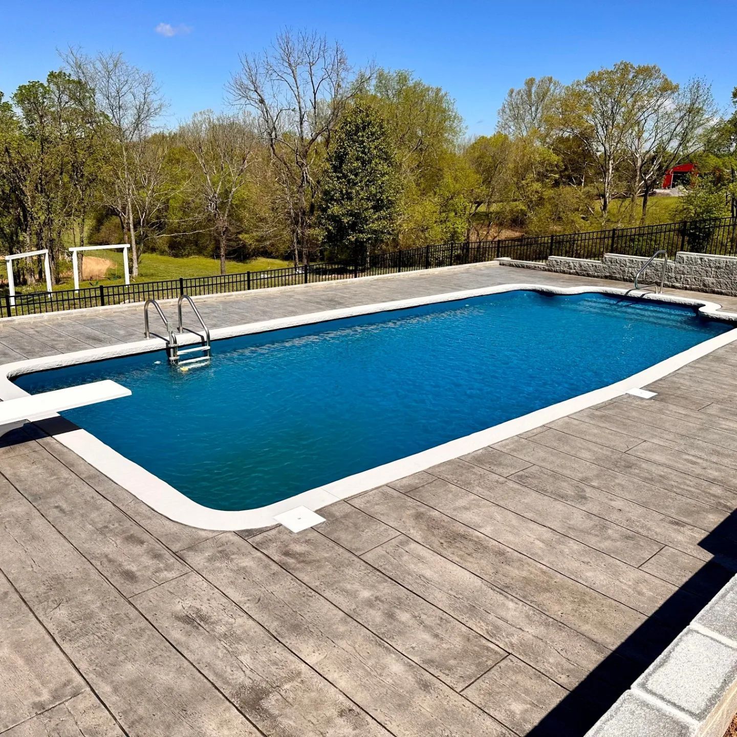 custom concrete pool deck