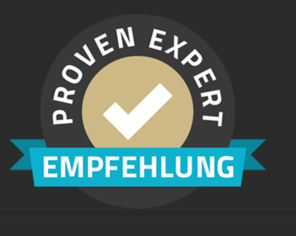 Ein Logo mit der Aufschrift „Proof Expert Empfehlung“