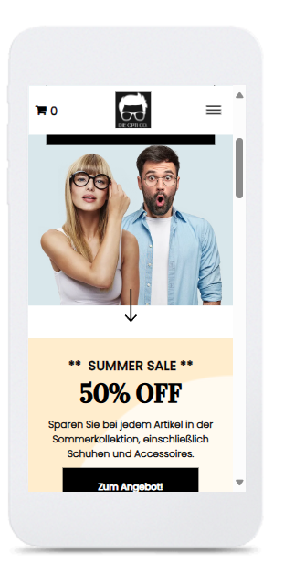Referenz mobile Website Ansicht
