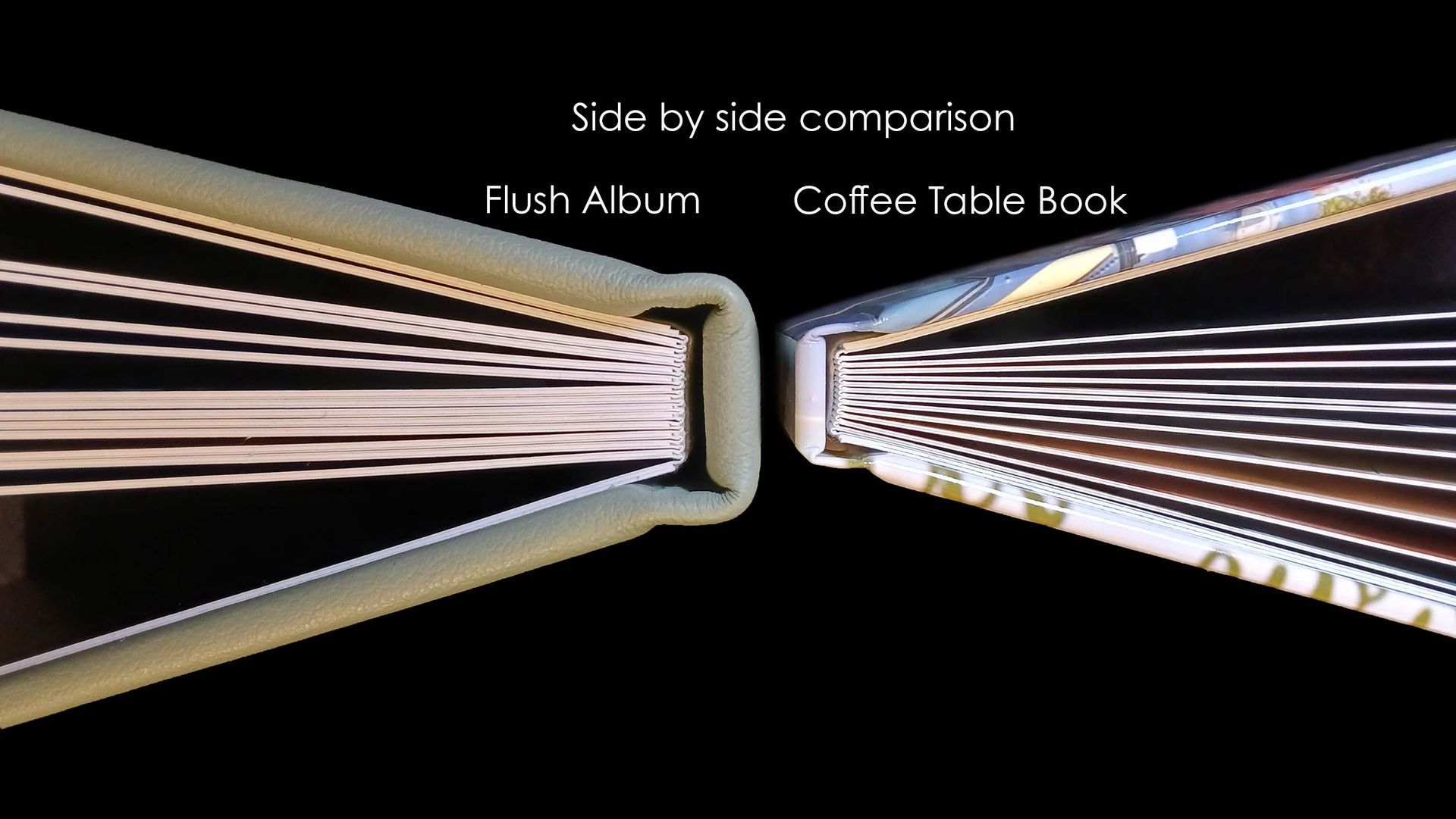 flush album and coffee table book binding comparison