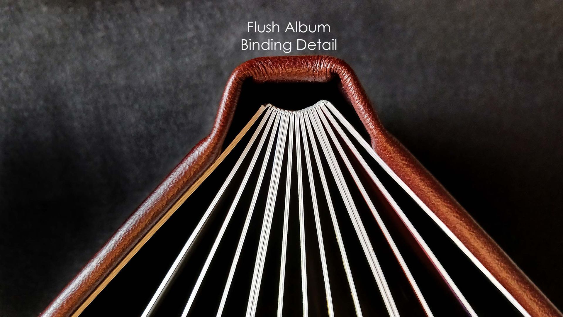 a close up of a flush album binding detail
