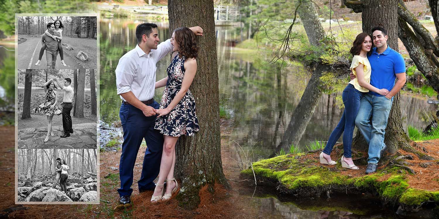 Engagement photos of a couple at Chatfield Hollow State Park by Connecticut Wedding Photographers Rogers Photography.