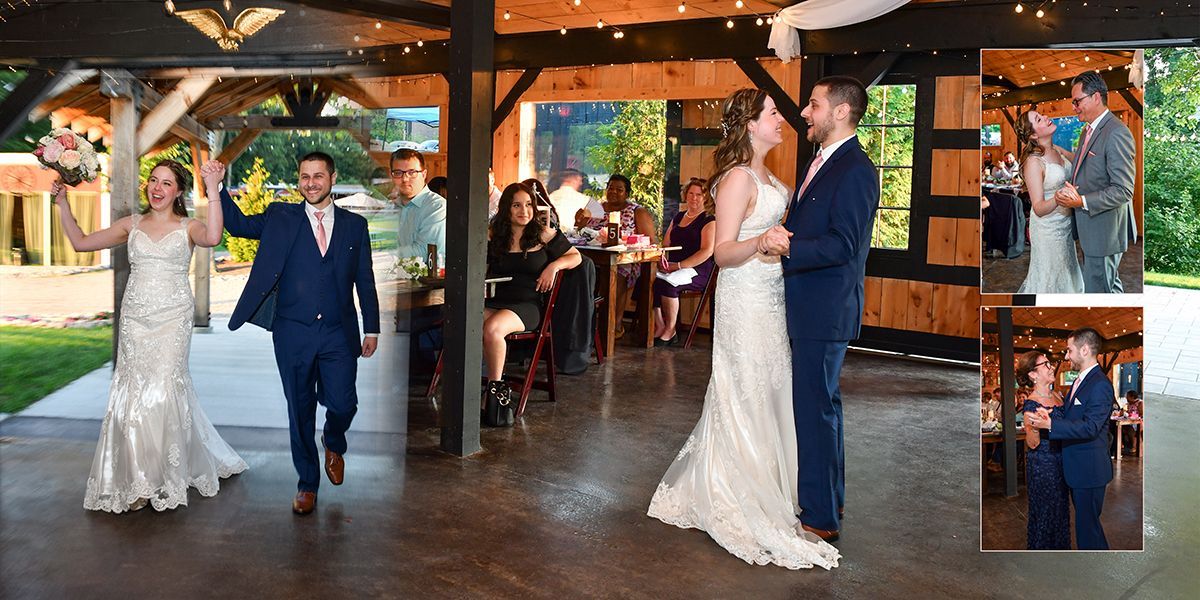 A bride and groom are dancing at their wedding reception at Nuzzo's Farm wedding photography by Connecticut Wedding Photographers Rogers Photography.